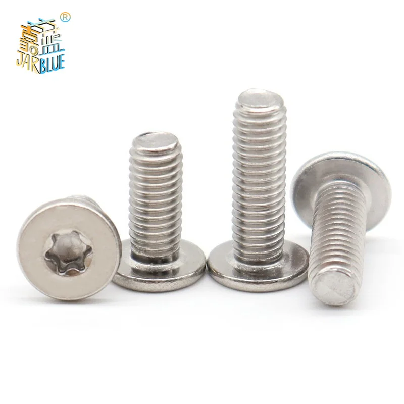 

100pcs/lot 304 Stainless Steel CM Six-Lobe Torx Ultra Thin Super Low Flat Wafer Head Screw Bolt M1.6 M2 M2.5 M3 M4 M5 M6 M8