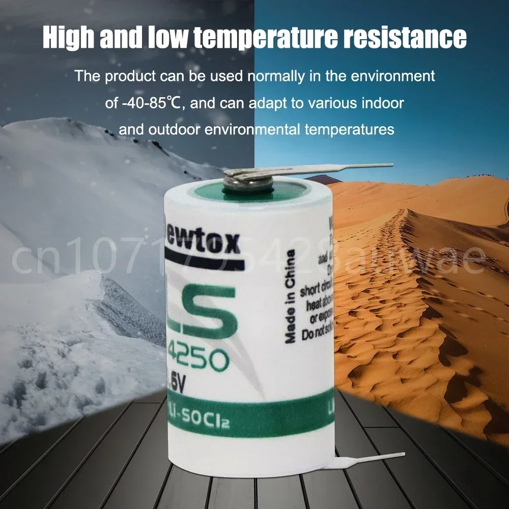 50PCS 3.6V 1200mAh LS14250 14250 Li-Ion Lithium Battery with Pins for PLC CNC Machine Tools Touch Screen Gas Water Meter