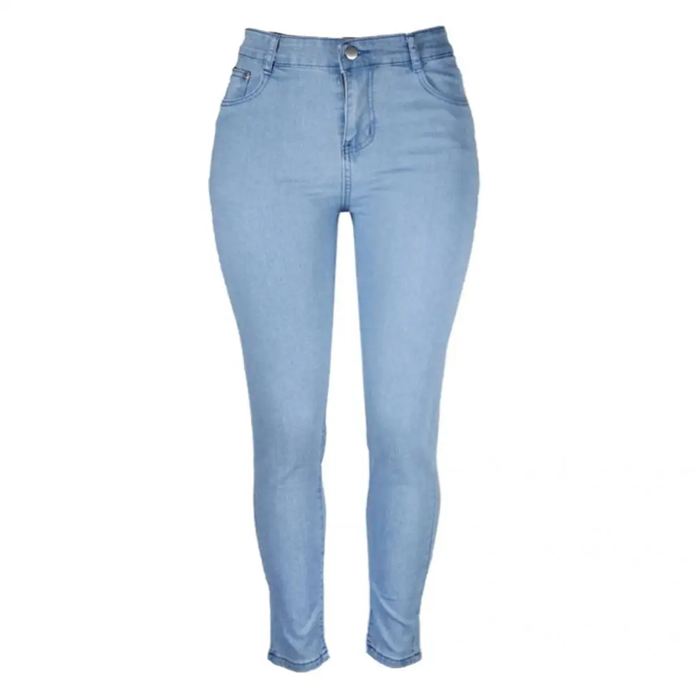 

Button Zipper Fly Fashion Butt-lifting Mid Waist Denim Trousers Retro Pencil Pants Shaping Female Clothing