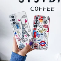 2022 personalized retro painted phone case for samsung s22 s21 s20 fe plus ultra note 20 10 a22 52 42 53 4g 5g transparent case