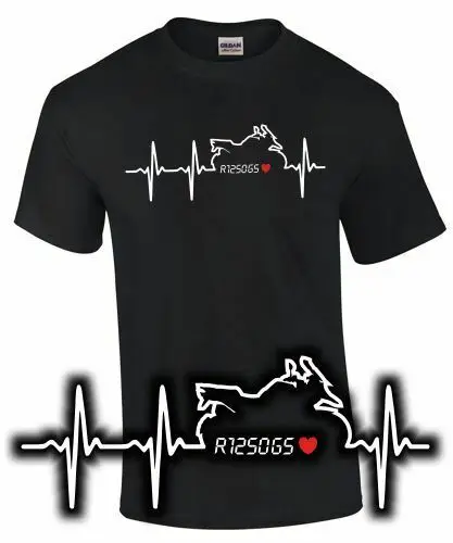 

R 1250 Gs Tuning Accessories T-Shirt Heartbeat Motorcycle Biker Meeting Motif Logo Custom Aldult Teen Unisex Digital Printing