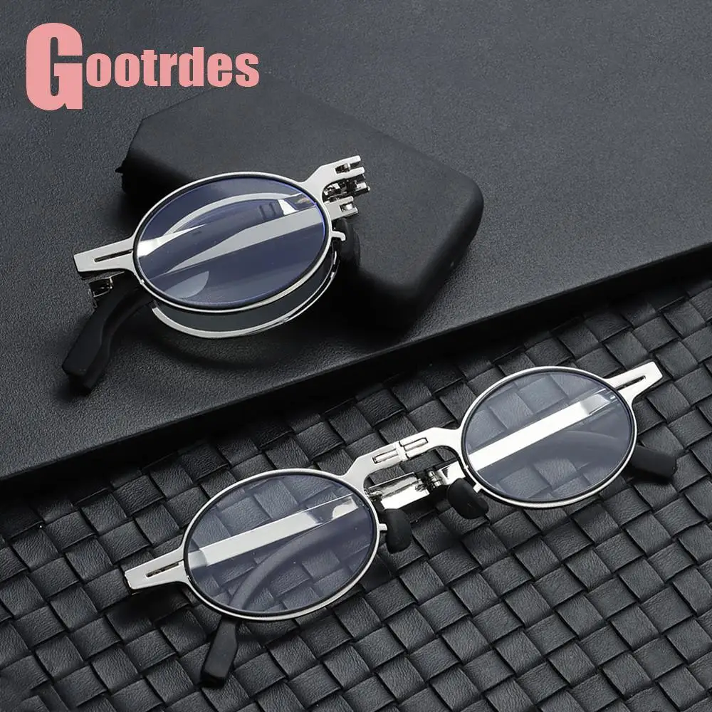 

Portable Foldable Reading Glasses for Women Men Anti Blue Light Readers Eyewear High-definition Lens Presbyopic Glasses with Box
