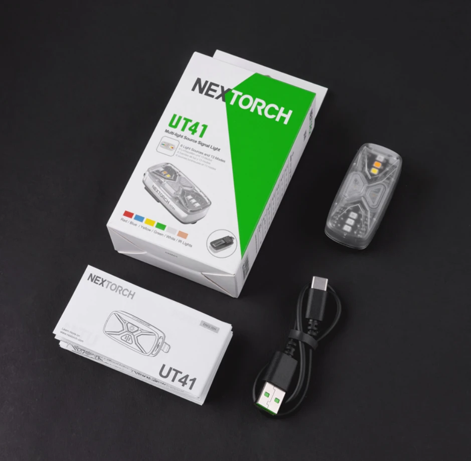 Фото Nextorch UT41 Светодиодный фонарик EDC 20 люмен Тип-C Перезаряжаемый сигнальный светильник Двойные боковые переключатели с 6 источниками света Мини-фонарик №5