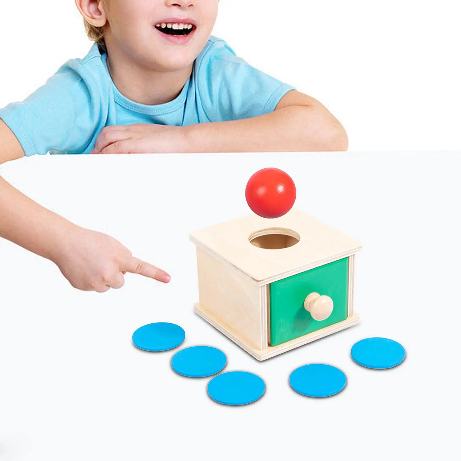 

Shape Matching Box Toy Materials Object Permanence Box with Drawer Gift