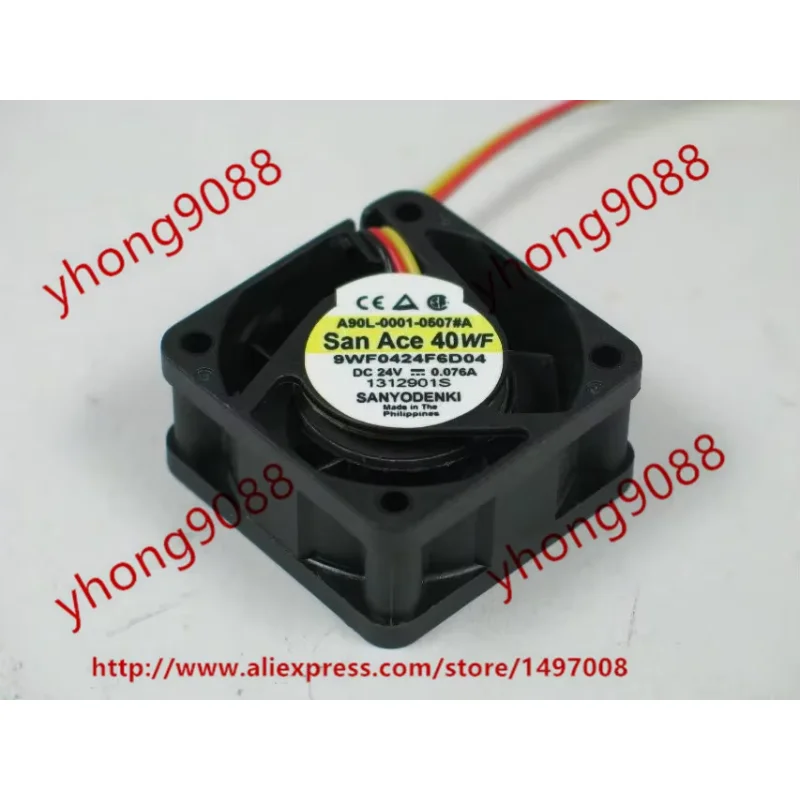 SANYO DENKI 9WF0424F6D04 Вентилятор охлаждения сервера постоянного тока 24 В 0 07 А 40x40x20 мм
