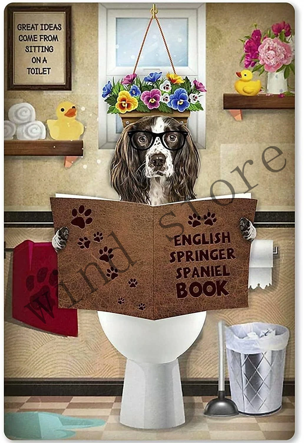 

Funny Animal Dachshund Dog Aluminum Metal Sign,Sitting on A Toilet,Retro Wall Decor for Home Restroom Bar Cafe Pub Outdoor