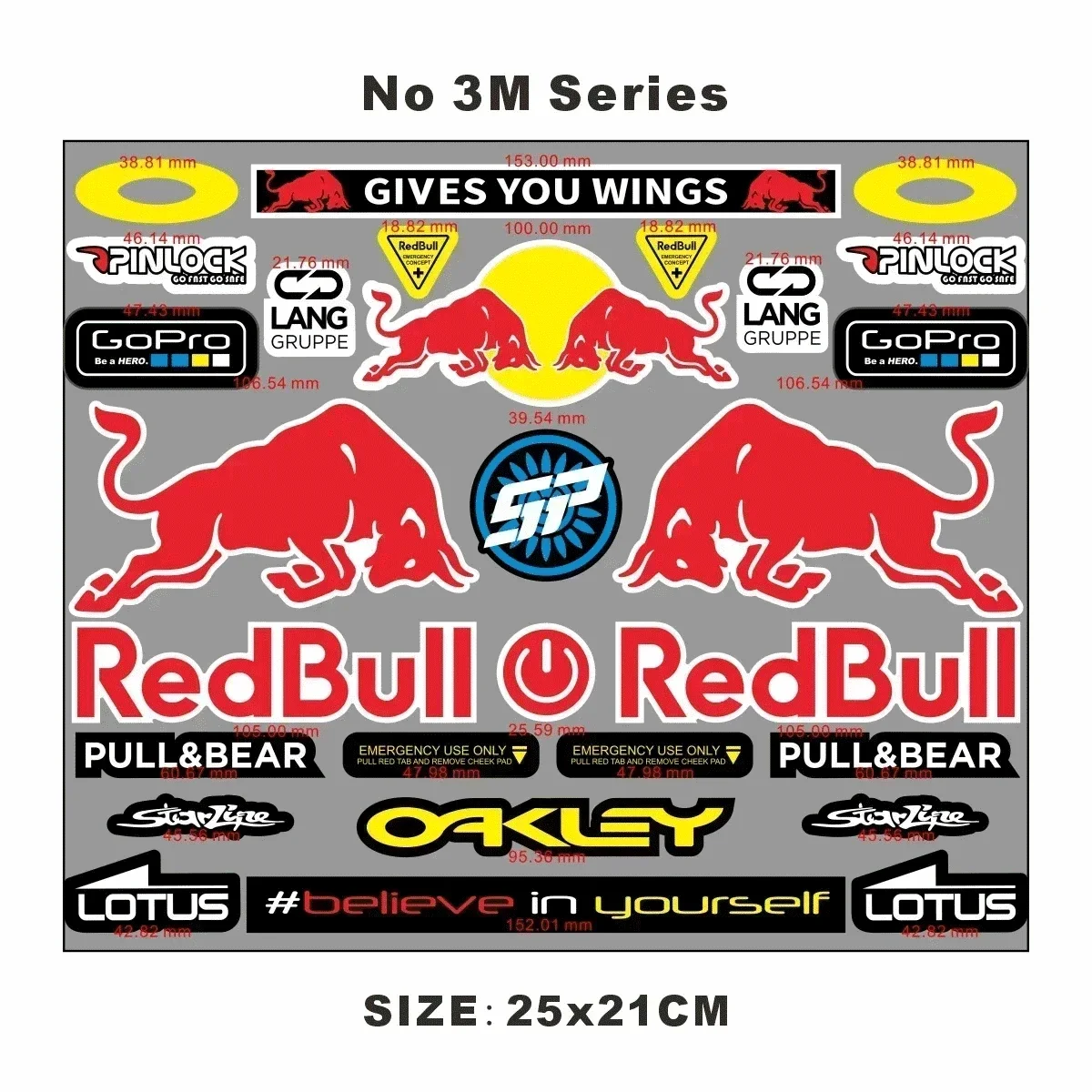 2024 Лидер продаж большая наклейка ReddBulld переводная картинка мотоциклетный шлем