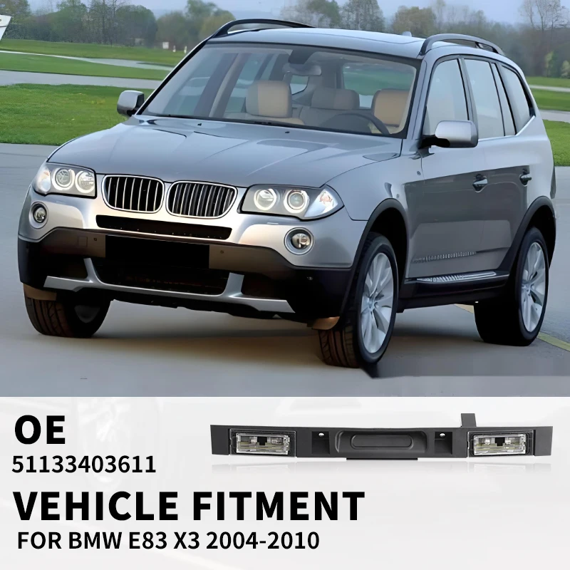 Фото 51133403611 Задняя ручка крышки багажника для BMW E83 X3 2004-2010, туристический багажник, переключатель задней двери автомобиля с кнопкой ключа и подсветкой номерного знака №3