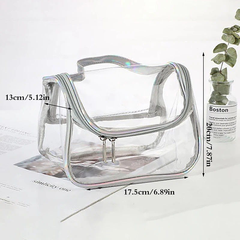 

Прозрачная дорожная Водонепроницаемая косметичка из ПВХ на молнии, прозрачная сумка для хранения туалетных принадлежностей