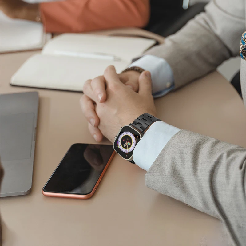 Твердый титановый ремешок для Apple Watch Ultra 49 мм металлический браслет iWatch SE 8 7 6 5 3 Correa 41 мм 40 мм деловой ремешок.