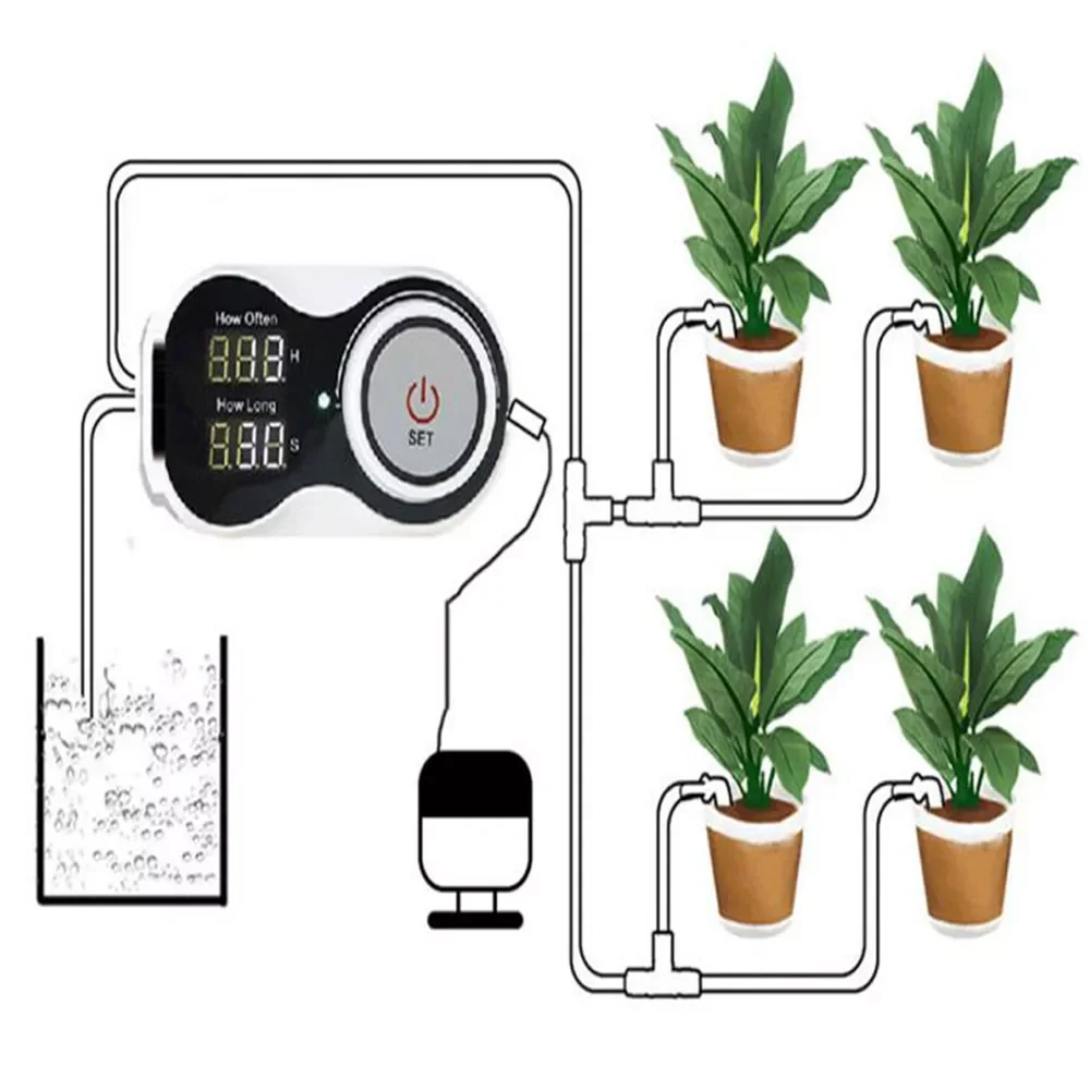 

Система капельного орошения с таймером, Умная автоматическая система полива для цветов и растений, шланг для сада 15 м