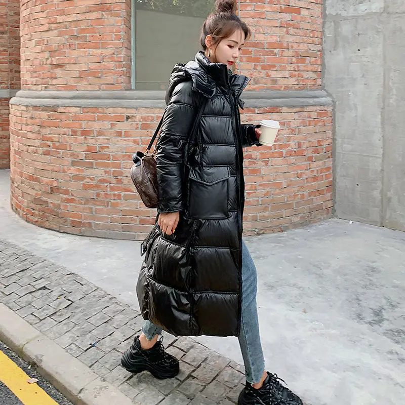 

Woman New Fashion Slim Winter Jacket Female Cotton Padded Warm Thicken Coat Ladies Long Coats Parka Loose Oversize Jackets G401