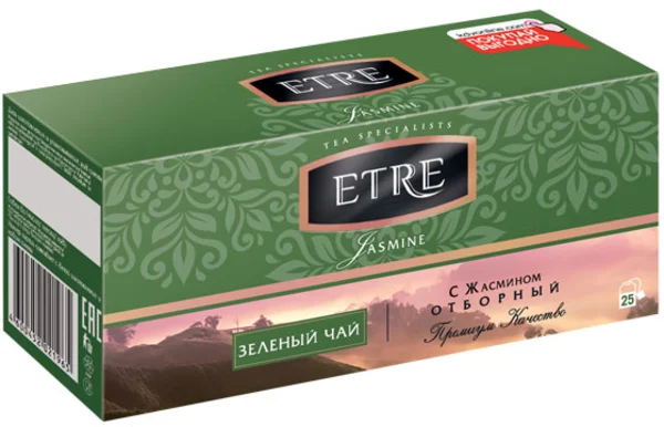 ETRE jasmine чай зеленый с жасмином 25 пакетиков 50 г