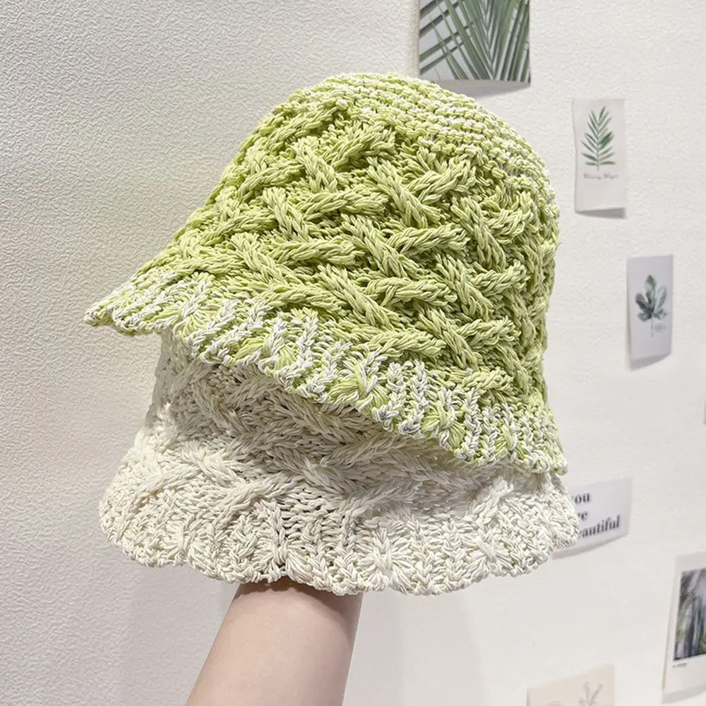 

Straw Weave Fisherman Hat French Style Hollow Beach Hat Women Bucket Hat Sunscreen Hat Summer Sun Hat Outdoor Caps