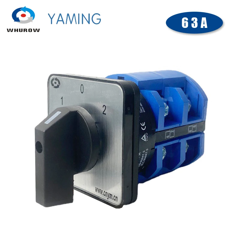 

LW26-63/2 YMW26, поворотный кулачковый переключатель, 3 позиции, 690 В, 63 А, 2 полюса, 8 терминалов, универсальный переключатель, главный переключатель