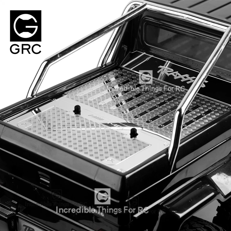 

GRC Metal Stainless Steel Rear Trunk Cover Non-slip Plate Decorative Plate for TRAXXAS 1/10 TRX6 6X6 G63 88096-4 Crawler Car