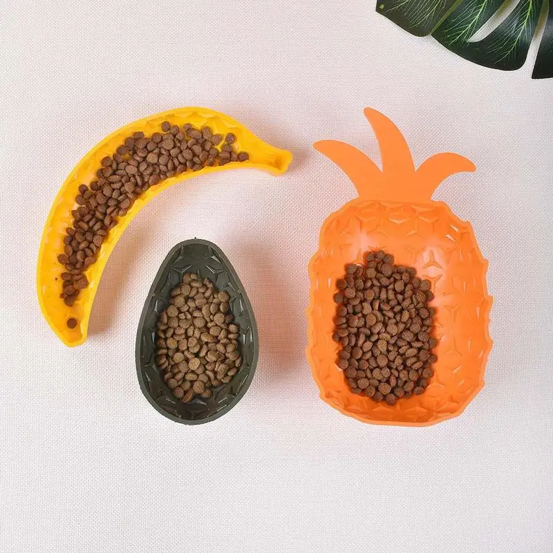 

Dog Slow Feeder Bowl Fruit Shape Non-Slip Silicone Puzzle Bowl Pet Slower Food Feeding Dishes Training Plate Preventing Choking