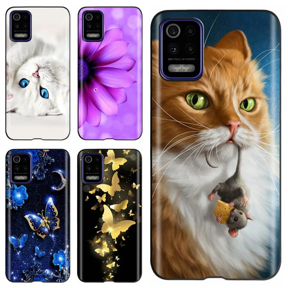 Чехол для LG K52 чехол LMK520 LMK520E милый Кот Бабочка Мягкий силиконовый чехол для телефона s для LG K52 K 52 задняя крышка 6,6 'Чехлы Coque бампер