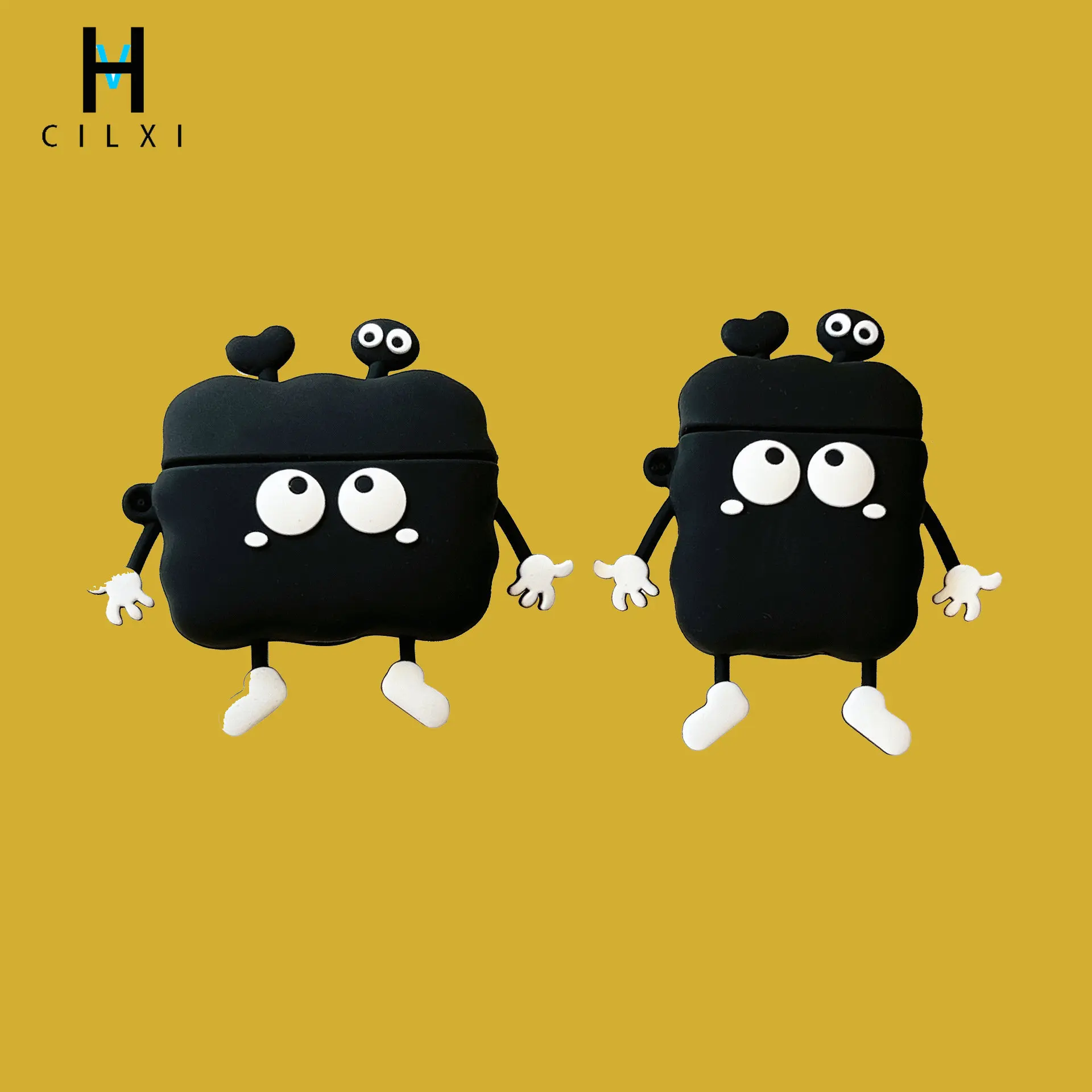 

New luxury original silicone wireless earphone case cute black ball cartoon case for Airpods Pro2 3 Pro 2 1 case with keychain