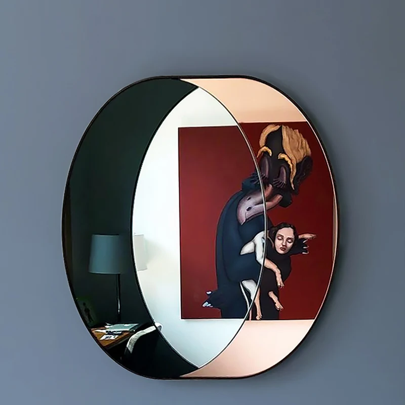 

Design Wall Mount Mirror Bathroom Creative Art Dressing Mirror Modern Aesthetic Espejo Maquillaje Luz Decoration Living Room