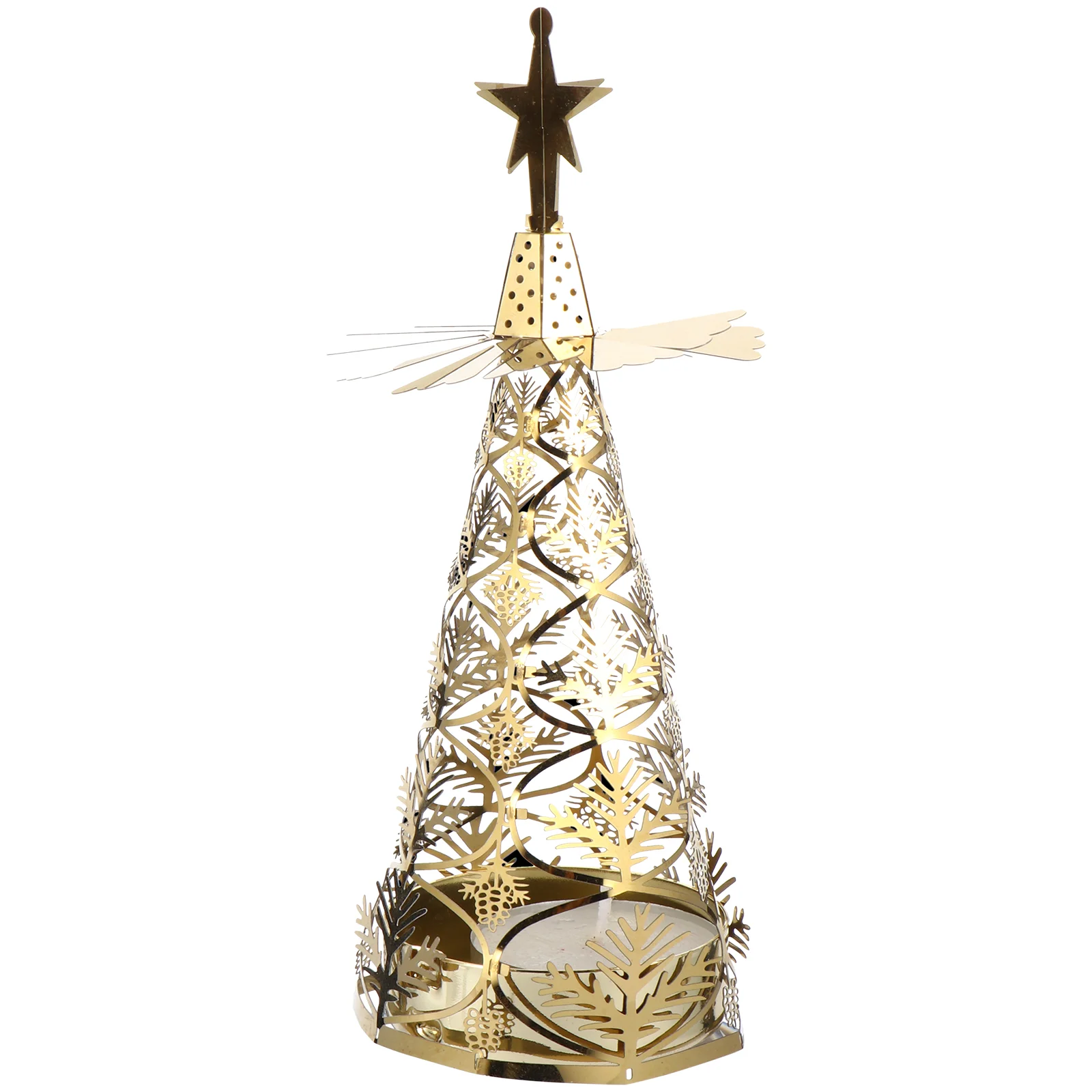 

1pc Beautiful Christmas Stand Revolving Candlestick Rotating Candlestick Holder for Home