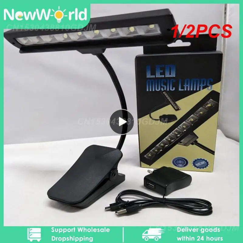 

1/2PCS LED USB Light Clip-on for Music Stand Portable Flexible Gooseneck Eye Protection Reading Book Light Bed Desktop Lamp
