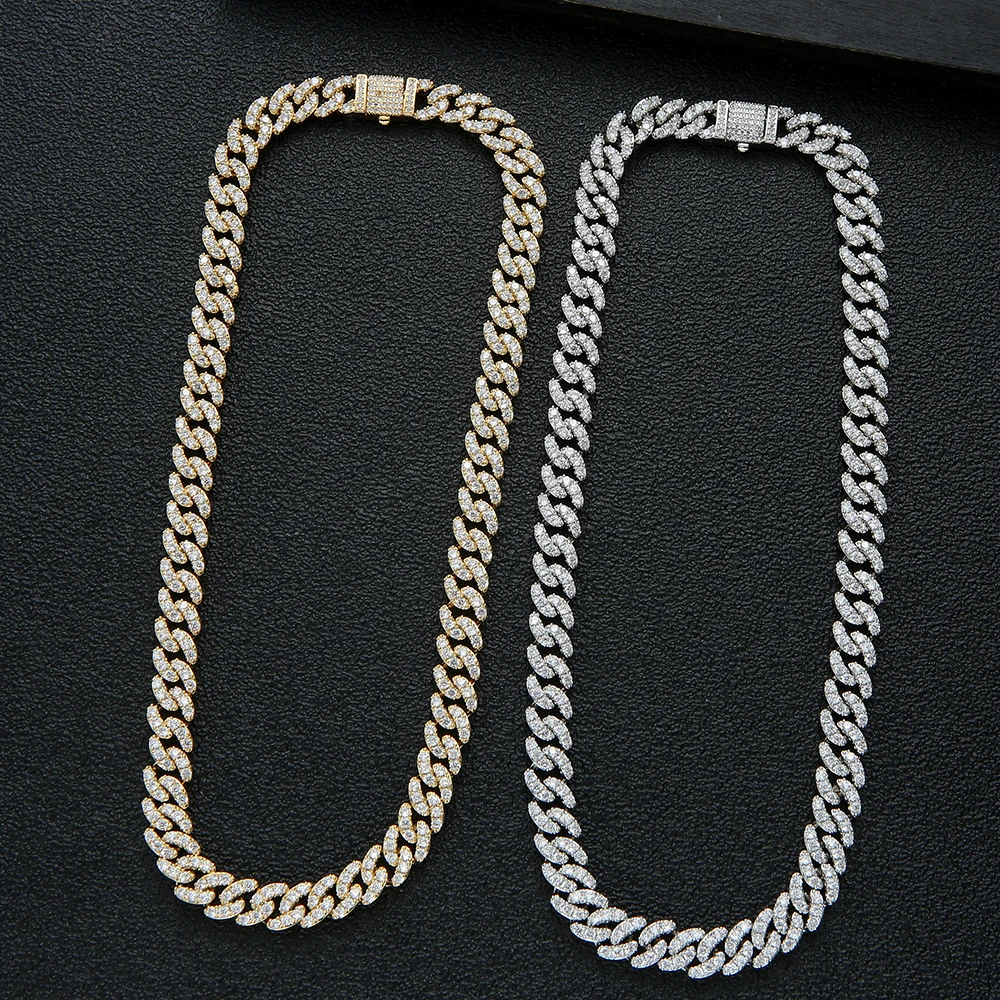 

Luxury Statement Cuban Link Chain Choker Necklace Bridal 5A Zirconia Sets For Women Wedding Jewelry HXS001