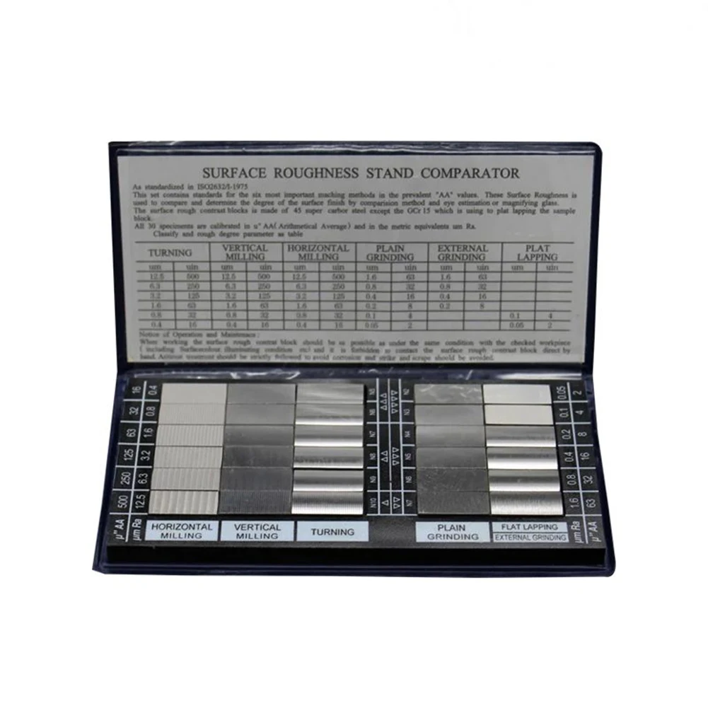 

Roughness Sample Block 3 Flat Grinding 30pcs 6x3x3/8 Compare Conveniently Comparison Sample Block For Compare Test