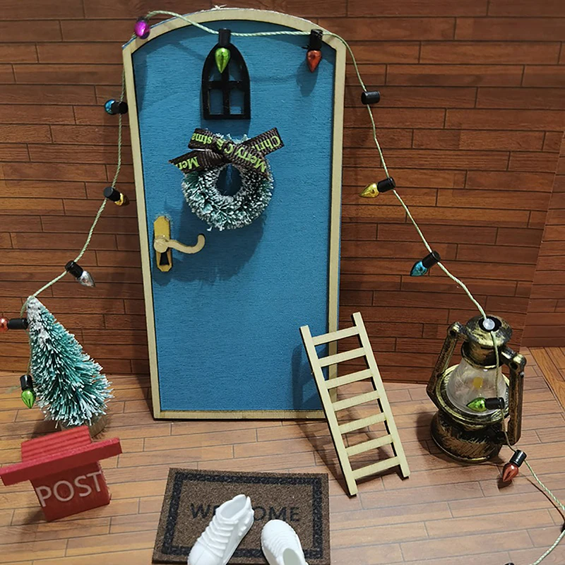 1/12 кукольный домик милый мини-дом дверь эльфа Рождественское украшение