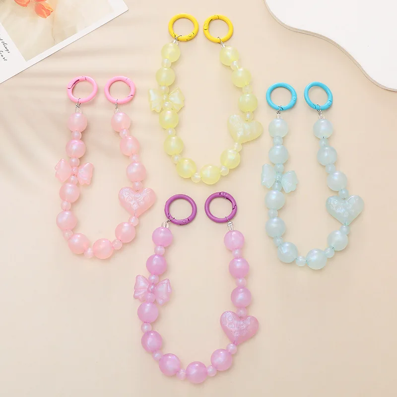 Креативные банты сердце бисер искусственная цепь красочные очаровательные