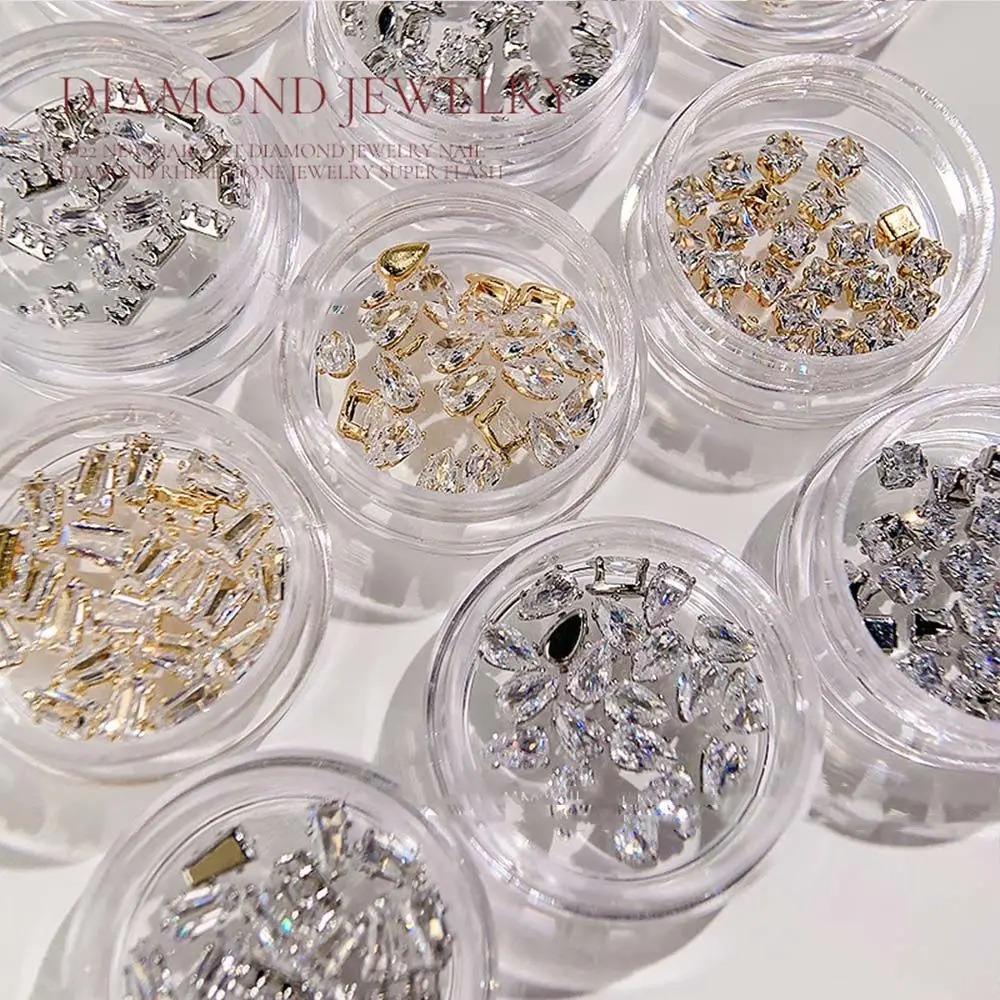 

20Pcs Nail Art Claw Diamond Super Shiny Luxury Water Drop Horse Eye Shaped Zircon Nail Jewelry DIY Crystal Nail Charm Decoration