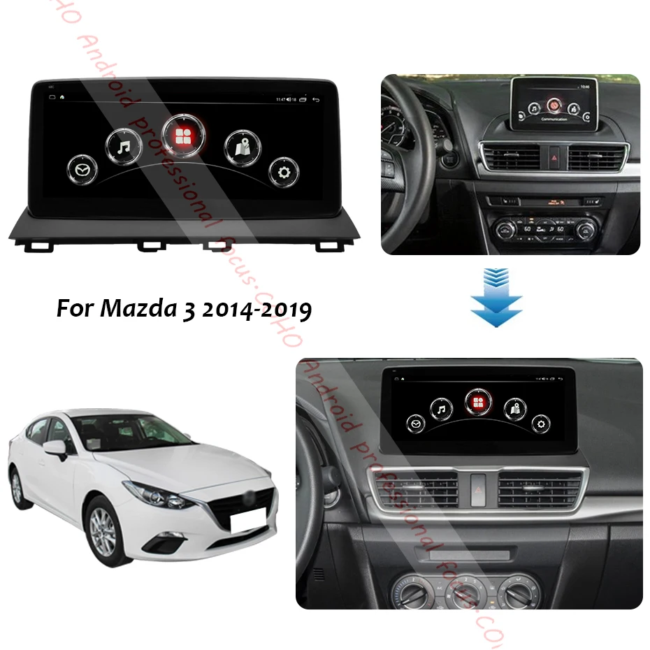 $460.70 For Mazda 3 2014-2019 10.25'' 12.3'' Android 10.0 Octa Core 1920*720 6+128G Gps Autoradio Car Multimedia Player