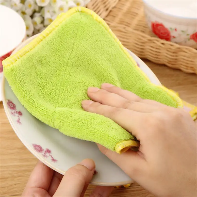 

Household Fine Fiber Double-sided Absorbent Lint Cloth Absorbent Kitchen Cleaning Thickened Scouring Cloth Dishwashing Towel
