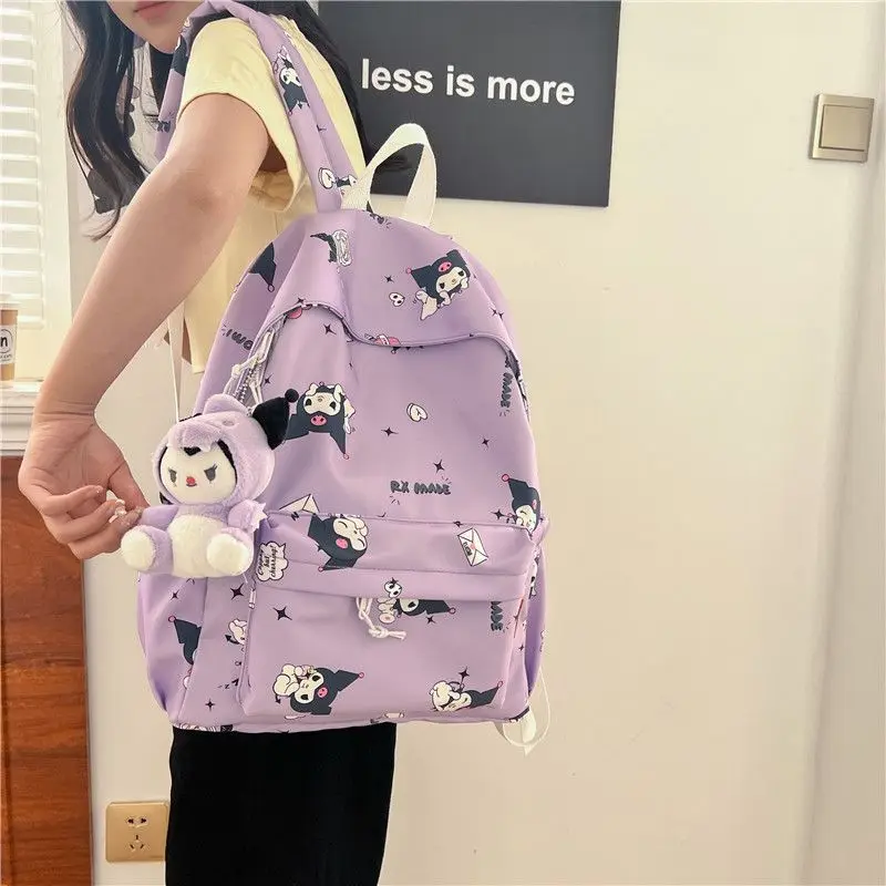 Sanrio kuromi Girl's Schoolbag Female High School Student Large Capacity Backpack Female School Backpack for College Students