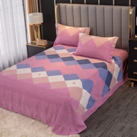 bed sheet pure cotton chinese style lattice breathable comfortable bedspread with lace single non slip and thickened large