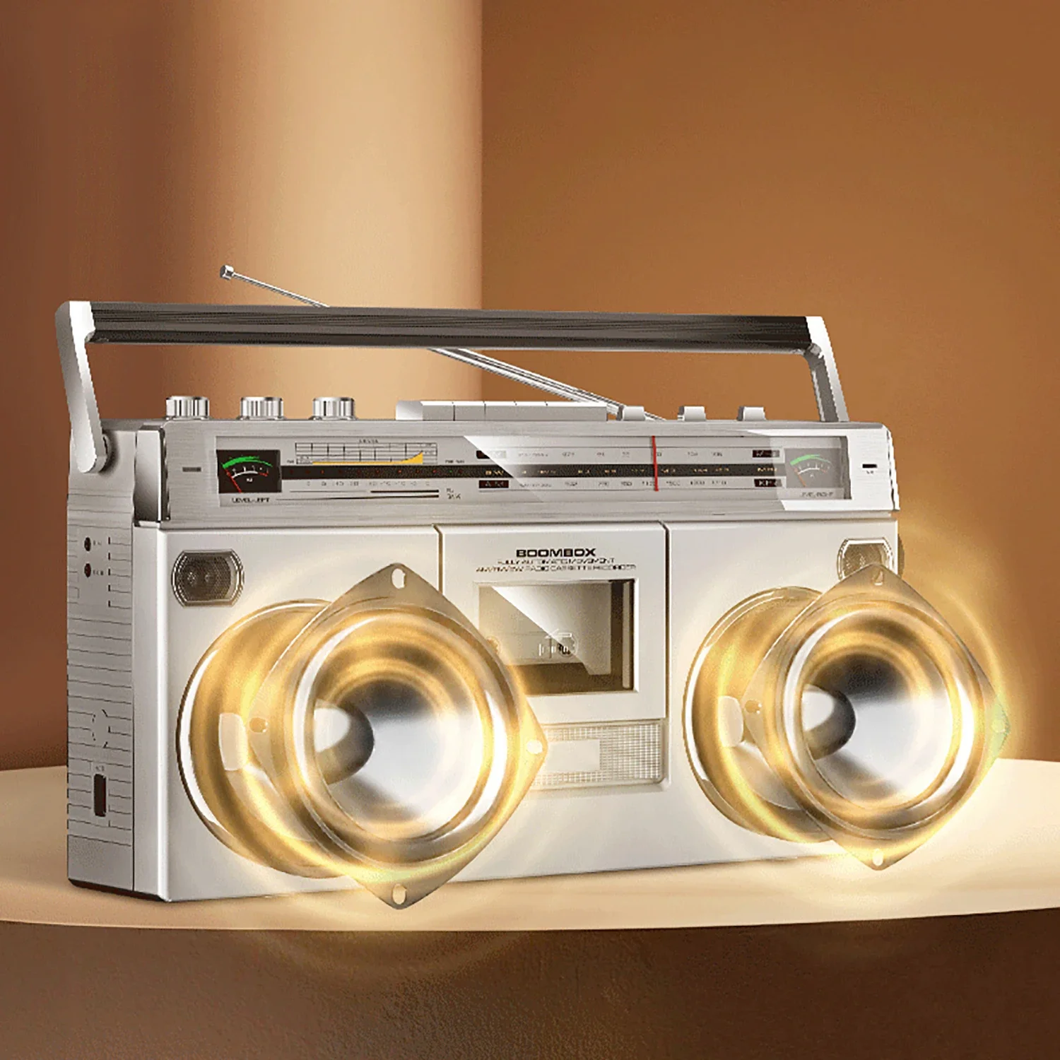 Магнитола в ретро стиле старомодная ностальгическая 80-х стерео кассета