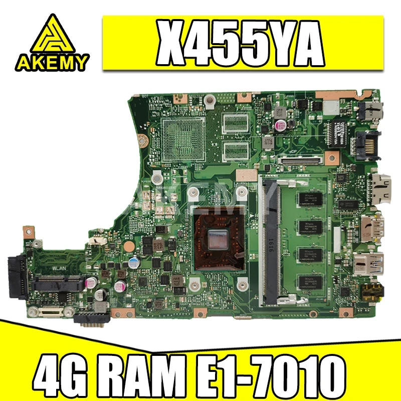 

Материнская плата X455YI для ноутбука ASUS X455YA X455Y X454Y A454Y K454Y R454Y, оригинальная материнская плата 4GB-RAM E1-7010, процессор