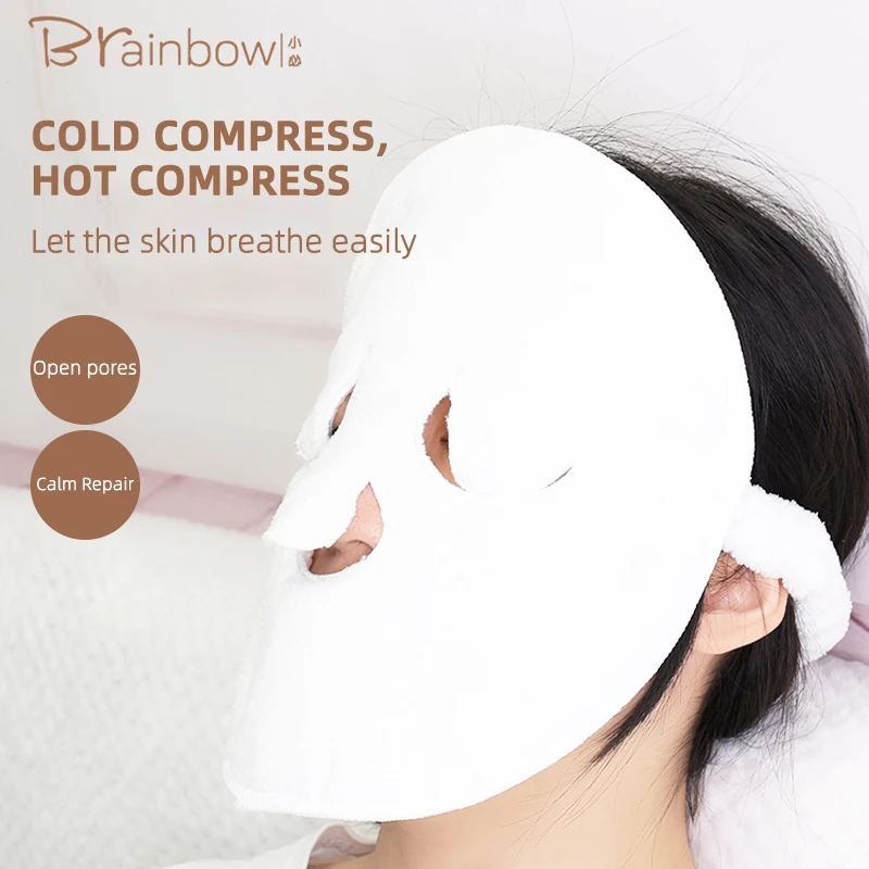 

Brainbow Hot Compress Mask Steam Face Heating Moisturizing Double Layer Thickening Wet Cold Compress Towel