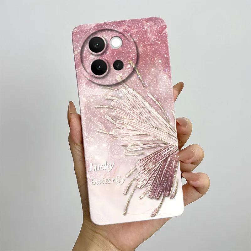 For Vivo V40 Lite 5G V40Lite Phone Case Soft Silicone Sweet Painted Protective Back Cover Cute Cartoon Printed Shell Casing