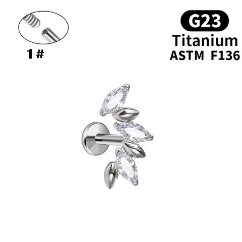 Три люверса из титанового сплава, шпильки для губ, шпильки для ушей и аксессуары для пирсинга