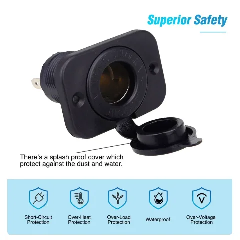 Автомобильный прикуриватель, 12 В/24 В, подходит для автомобилей, мотоциклов, грузовиков, квадроциклов, домов на колесах