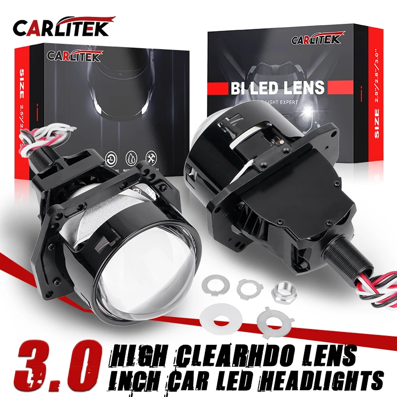 3 Inch Bi-LED Projector Lenses 6000K Hella 3R G5 H4 H7 9005 9006 Car Headlight Bulbs Retrofit Kits 6+3 PCs LED Chip Turbo Diodes