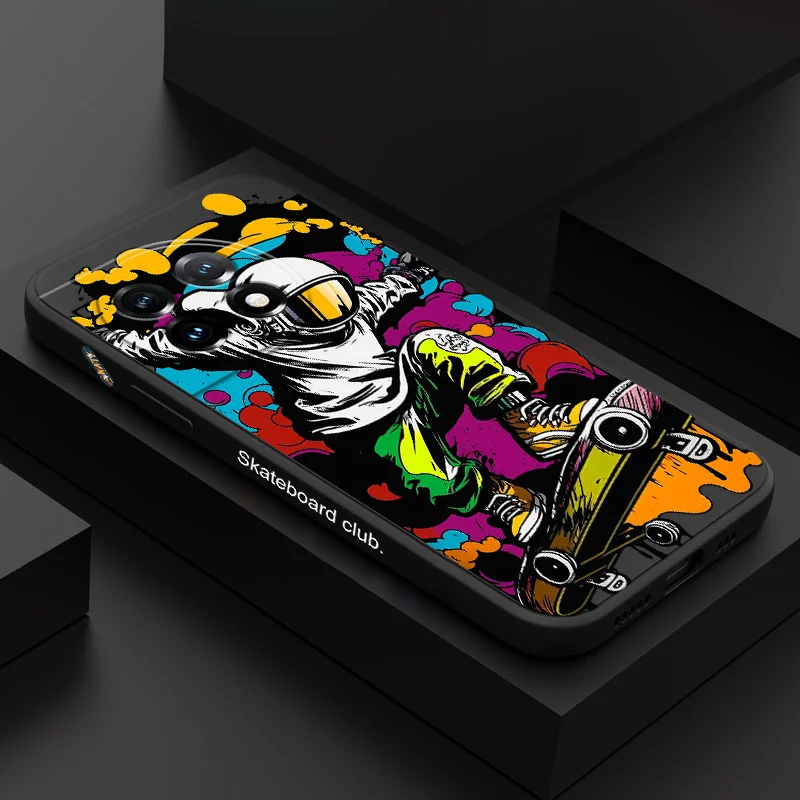 

Cool Skateboard Phone Case For Oneplus 11 11R 10 10R 10T 9R 9RT 9 8T 8 7 7T Pro 5G Liquid Silicone Cover