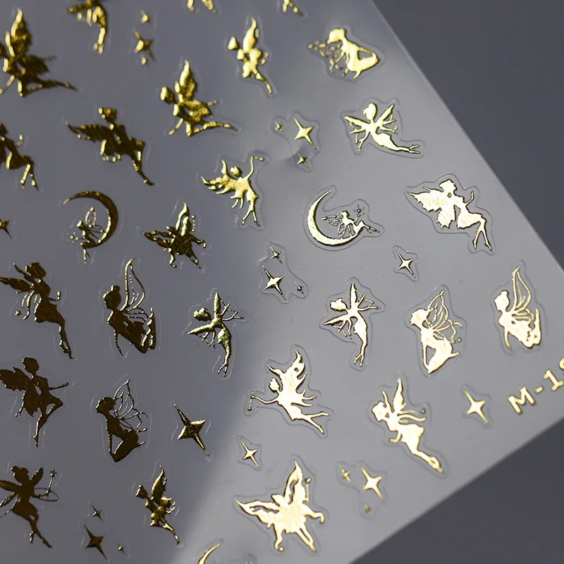 5D рельефный глянцевый штамп золотой цветок фея луна дух звездный свет клейкие