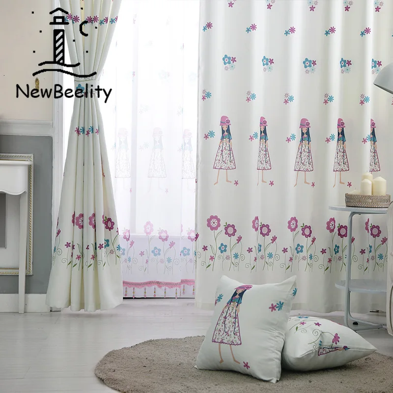 

White Princess Curtains Concise Modern Girls Shade Curtains for Living Dining Room Bedroom Windows Drapes Cortinas