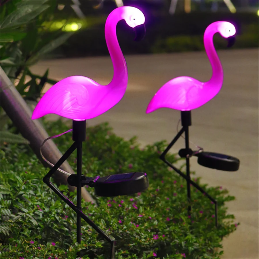 

PAMNNY Led Solar Garden Light Outdoor 1/3pcs Flamingo Shape Path Lights Waterproof Landscape Lawn Lamps for Home Yard Decoration