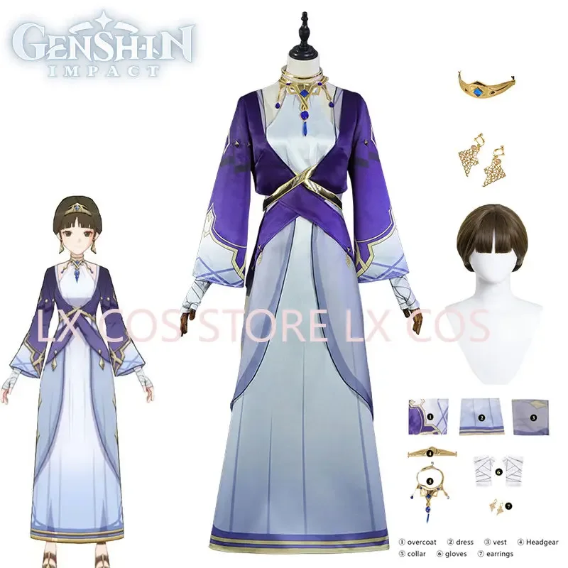 Genshin Impact Dunyazad Косплей Костюм NPC Наряд Костюмы на Хэллоуин для женщин Платье Полный
