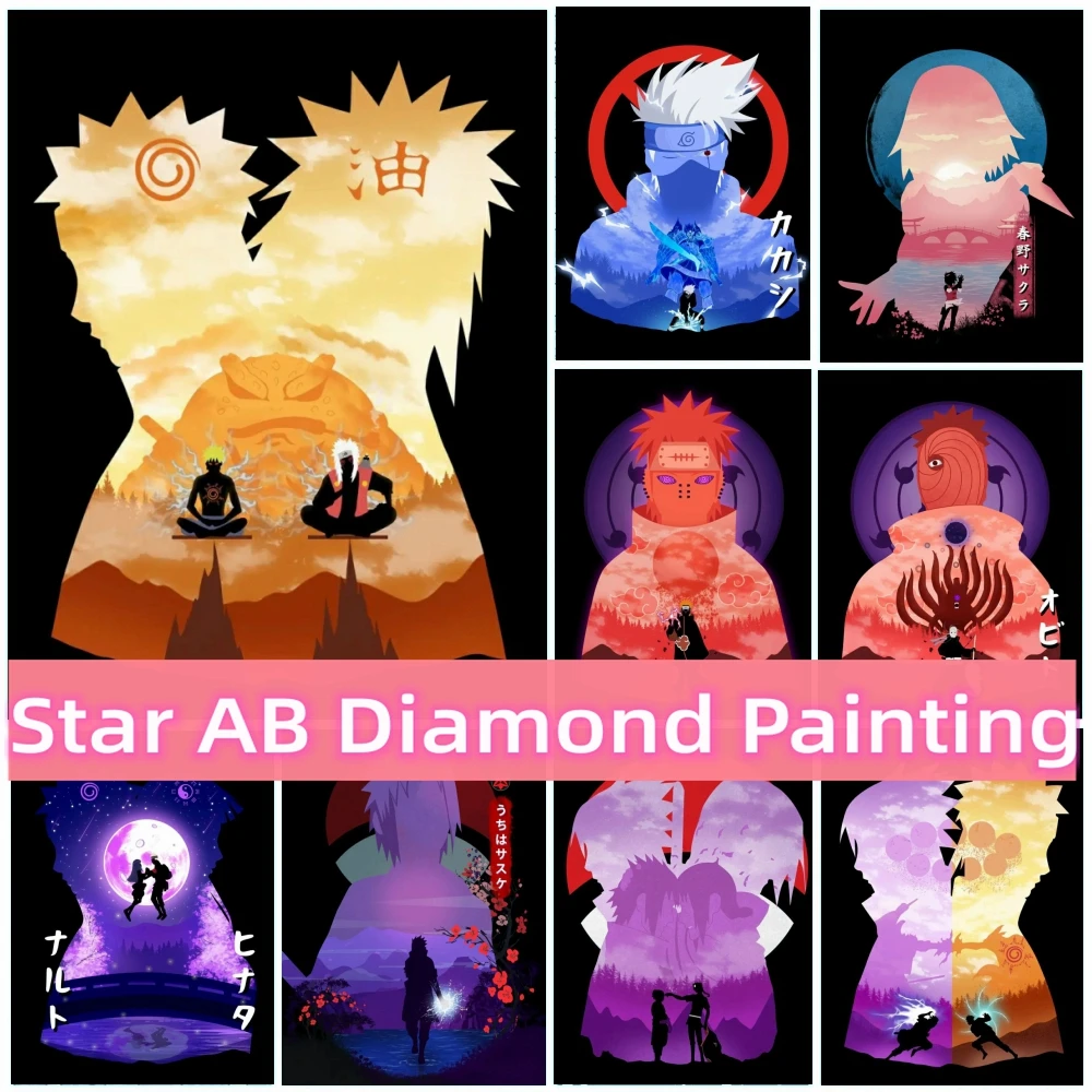 Япония Аниме Наруто 5d Diy AB Наборы алмазной живописи Мозаика Вышивка Какаши Итачи