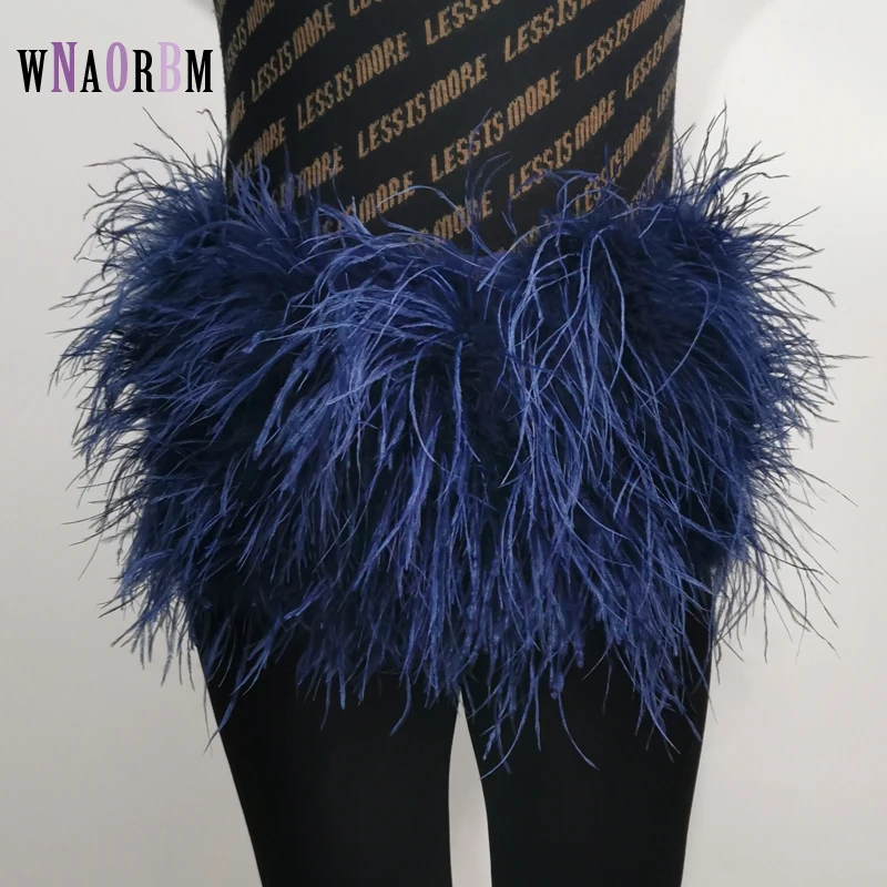 The latest 100% ostrich feather shorts fashionable sexy comfortable lace fabric high elasticity Suitable for nightclubs parties