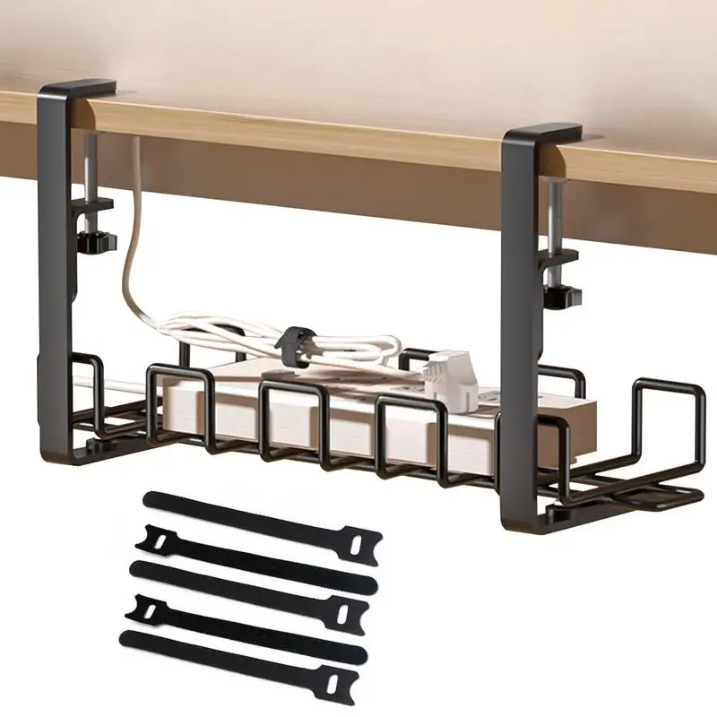 

Cable Basket Under Desk Good Heat Dissipation Wire Holder No Need To Drill Holes Standing Desk Cable Management Rack For Home